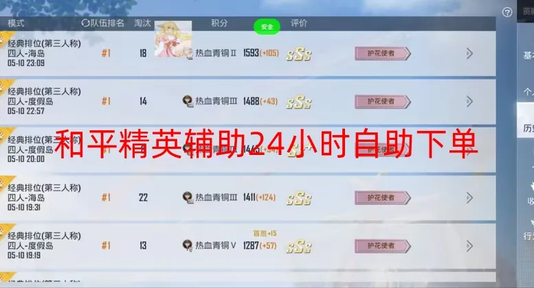 和平精英辅助24小时自助下单-和平直装【